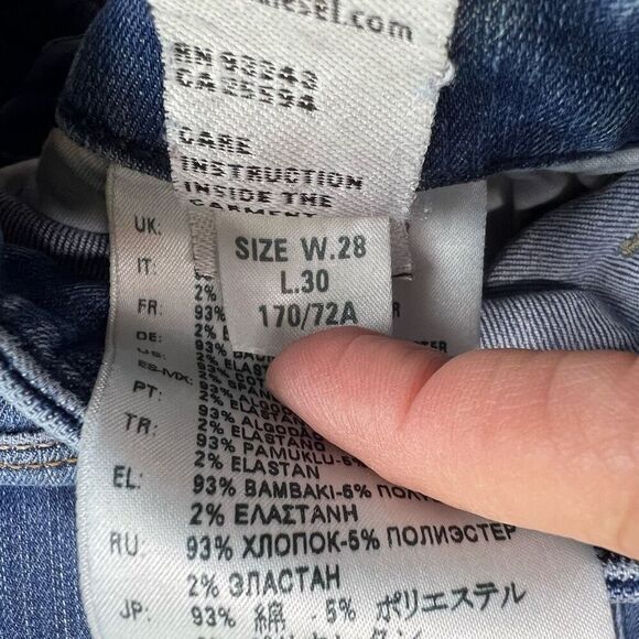 DIESEL WOMENS Size 28 SUPER SKINNY SKINZEE High Waisted Jeans Medium Blue - Picture 6 of 11
